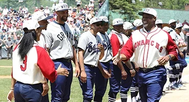 Team West lining up before the game