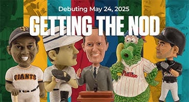 Willie Mays, Cy Young, Nolan Ryan, Phillie Phanatic and Ichiro bobbleheads