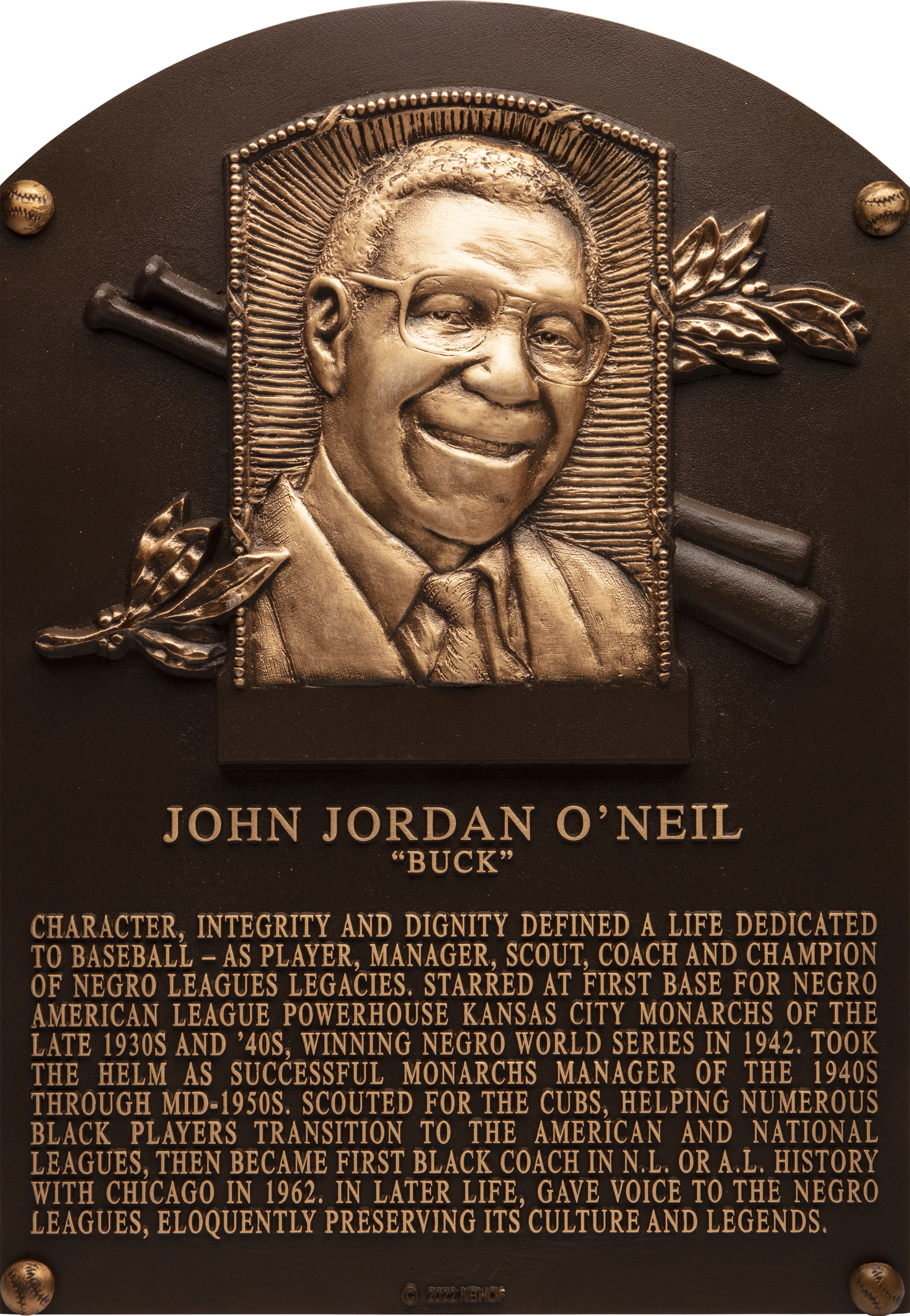 Buck O'Neil Hall of Fame plaque