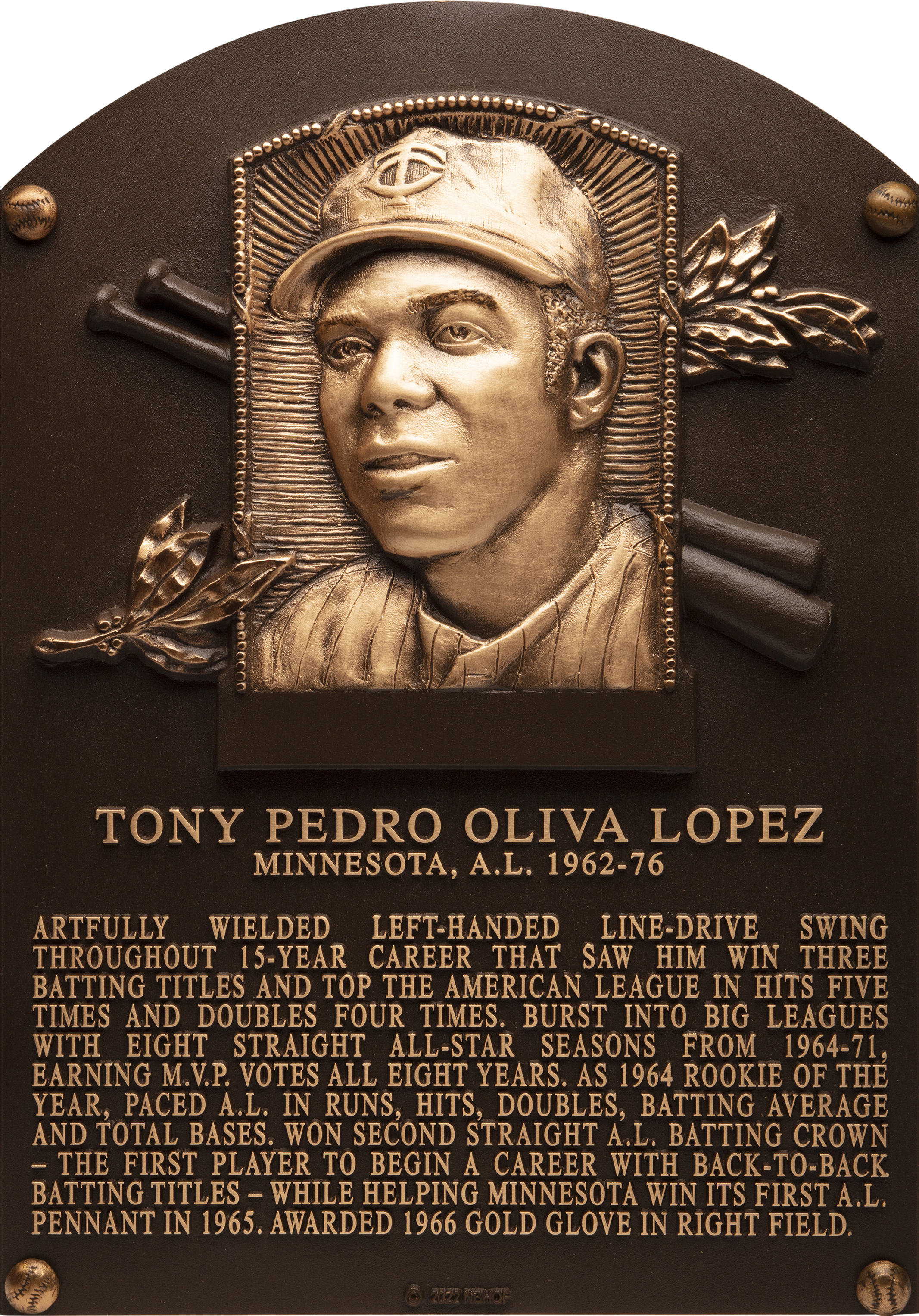 Tony Oliva Hall of Fame plaque