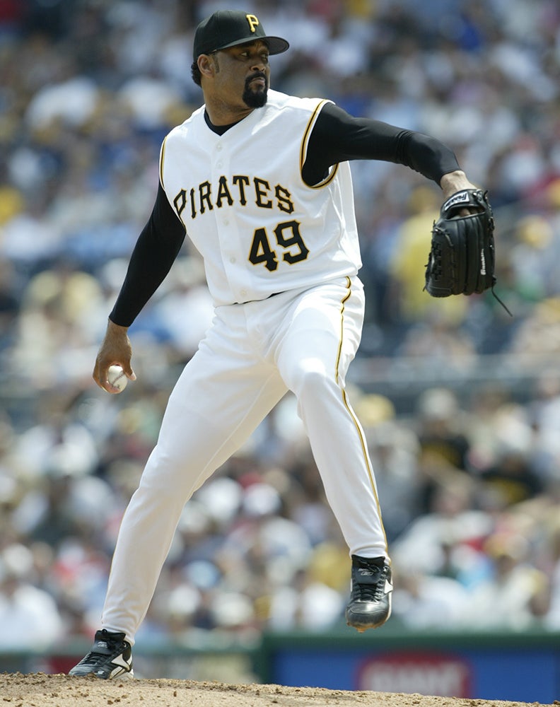 José Mesa pitches for Pirates