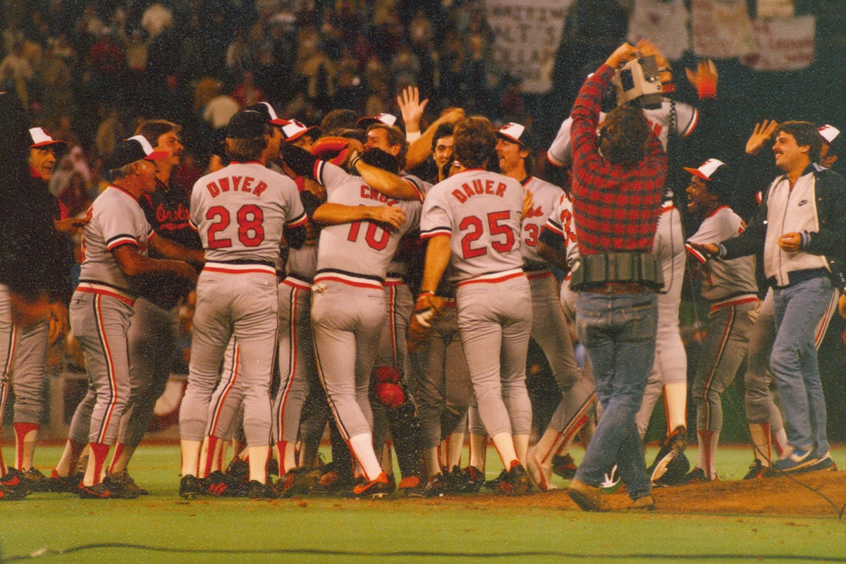 Orioles celebrate final out of 1983 World Series