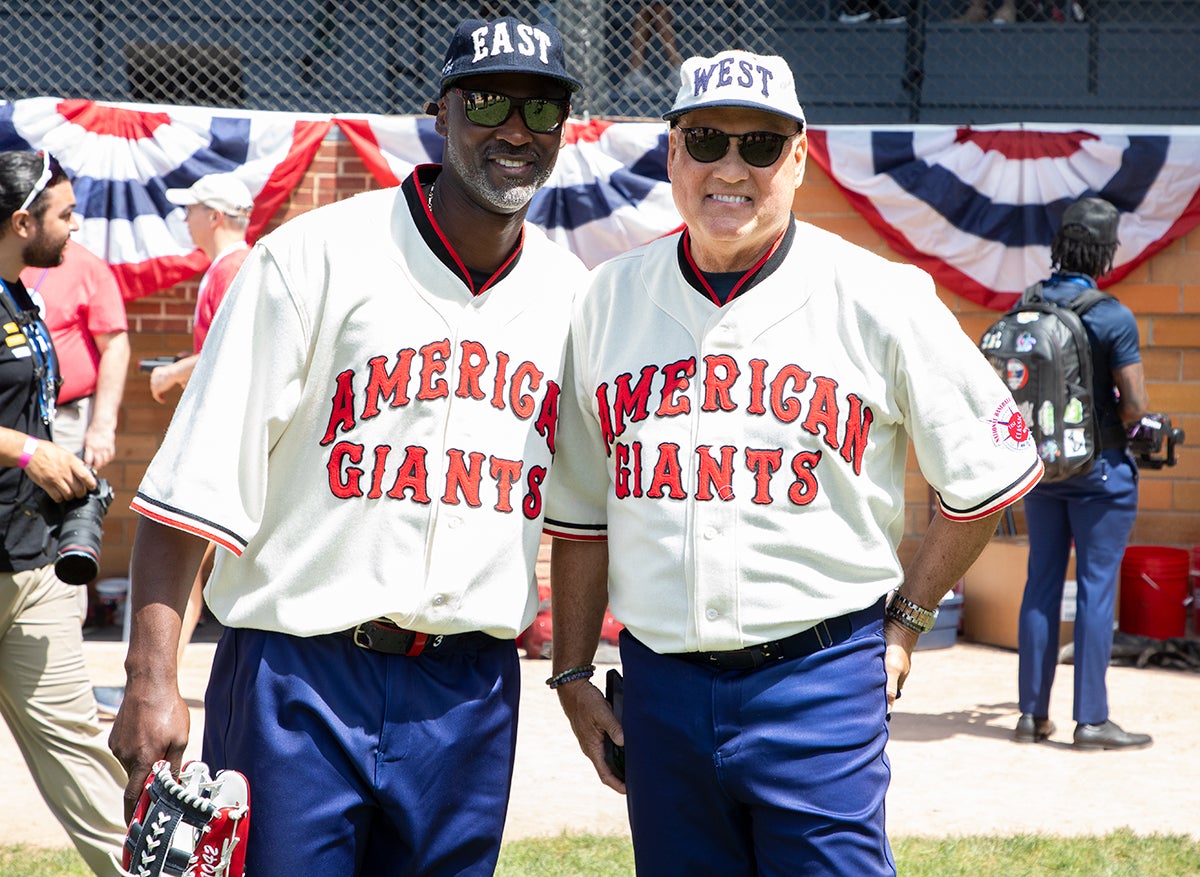 LaTroy Hawkins and Ryne Sandberg at the East-West Classic