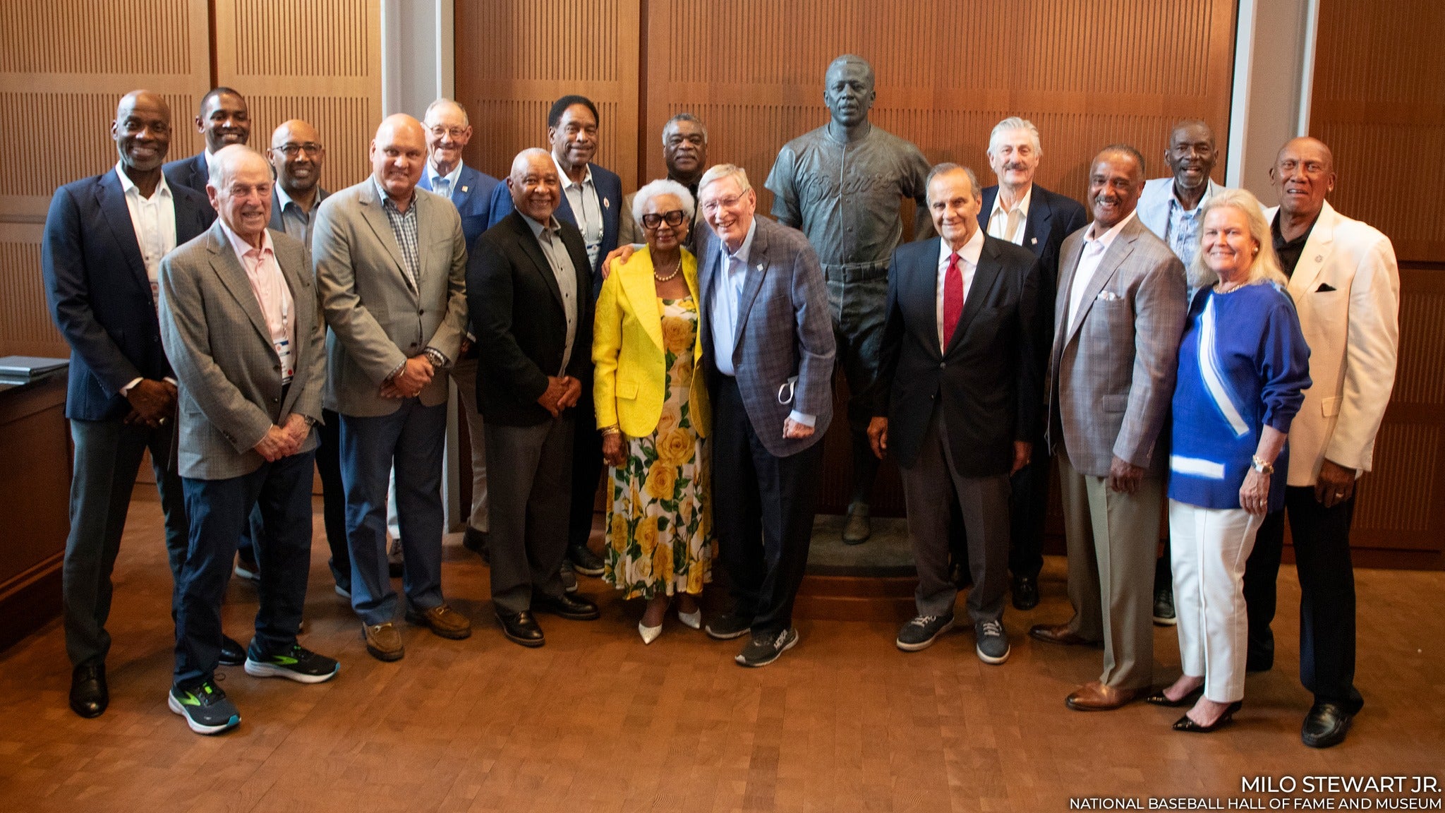 Photo from the dedication of the new Hank Aaron Statue