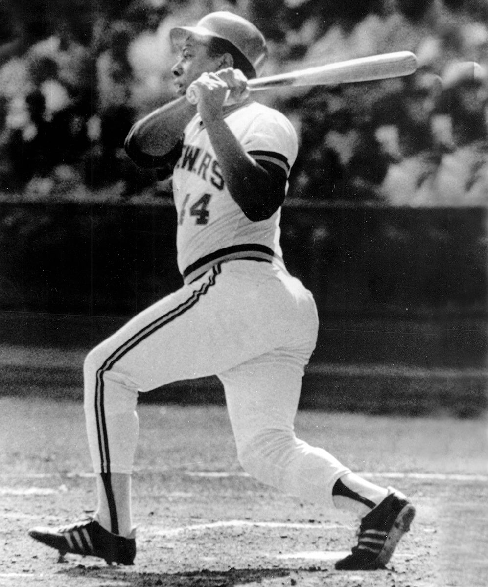 Hank Aaron bats for Brewers