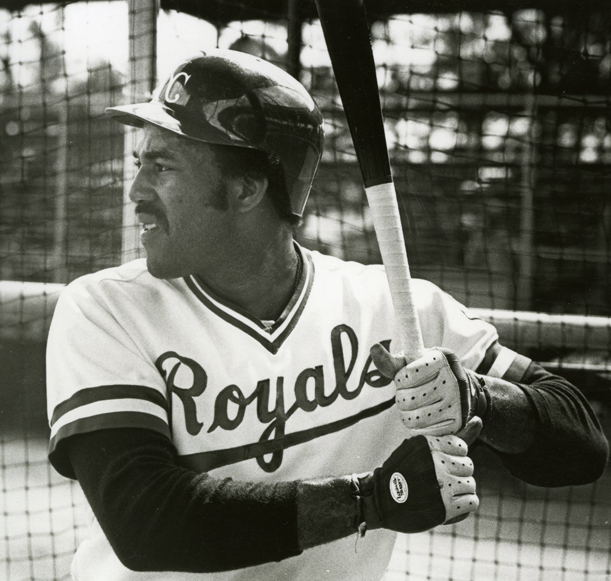 Willie Aikens in Royals batting practice