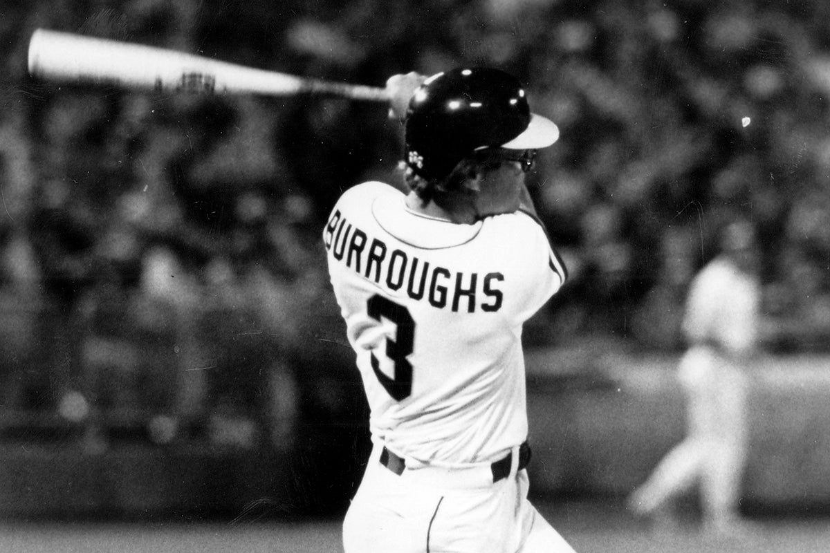 Jeff Burroughs bats for Athletics