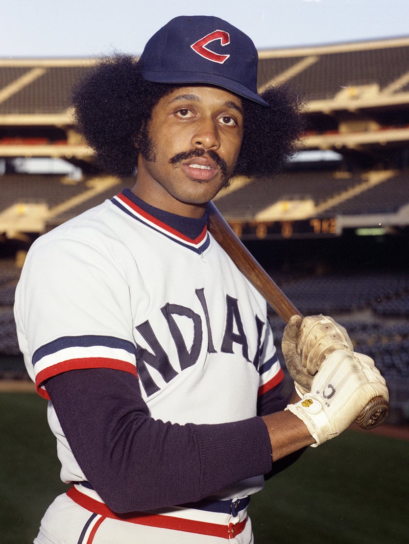 Oscar Gamble color portrait in Cleveland uniform