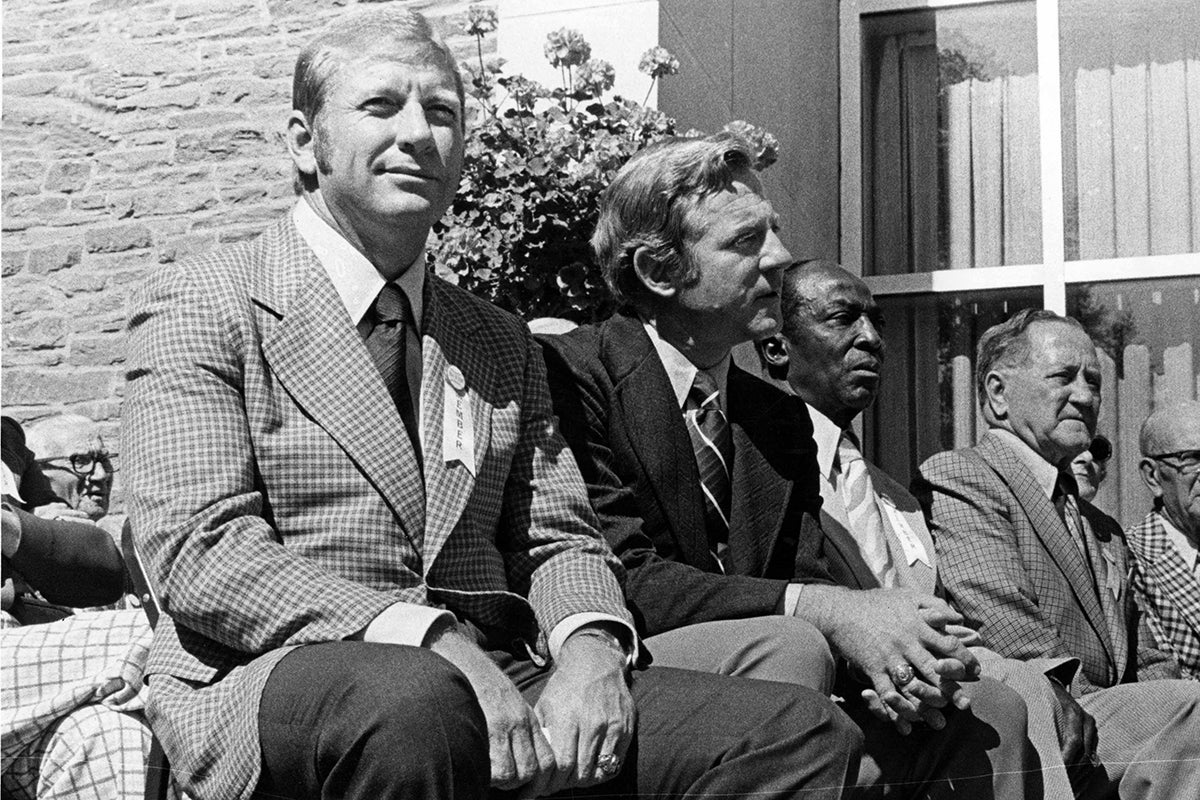 Mickey Mantle, Whitey Ford and Cool Papa Bell at 1974 Induction Ceremony