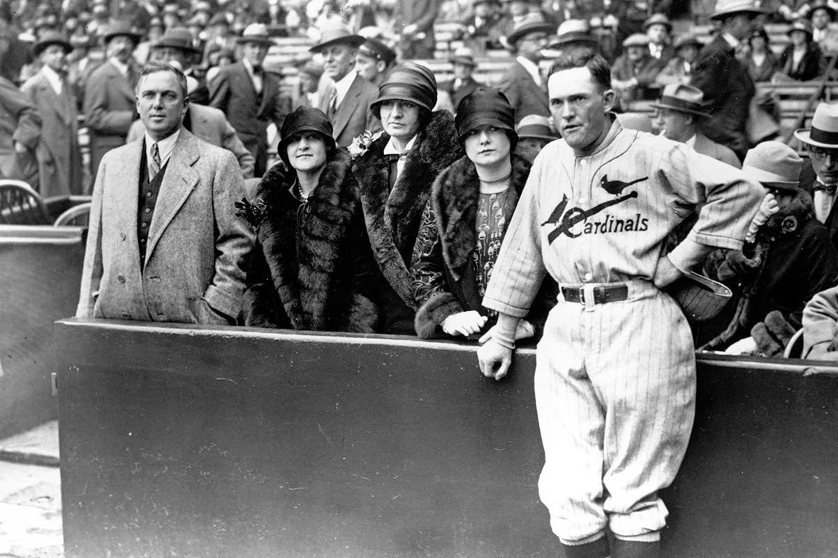 Rogers Hornsby and Sam Breadon before a Cardinals game