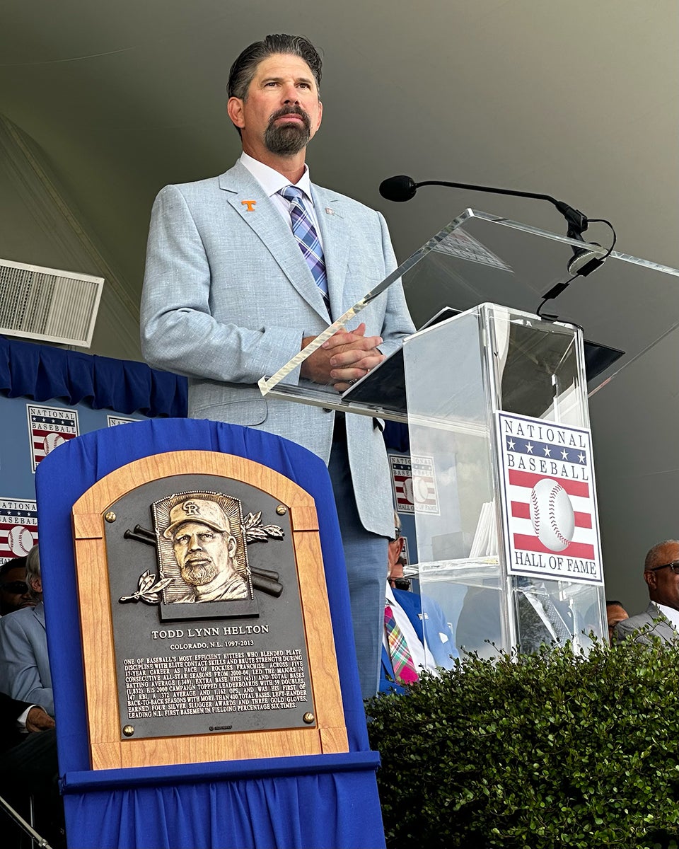 Todd Helton speaks at Induction Ceremony