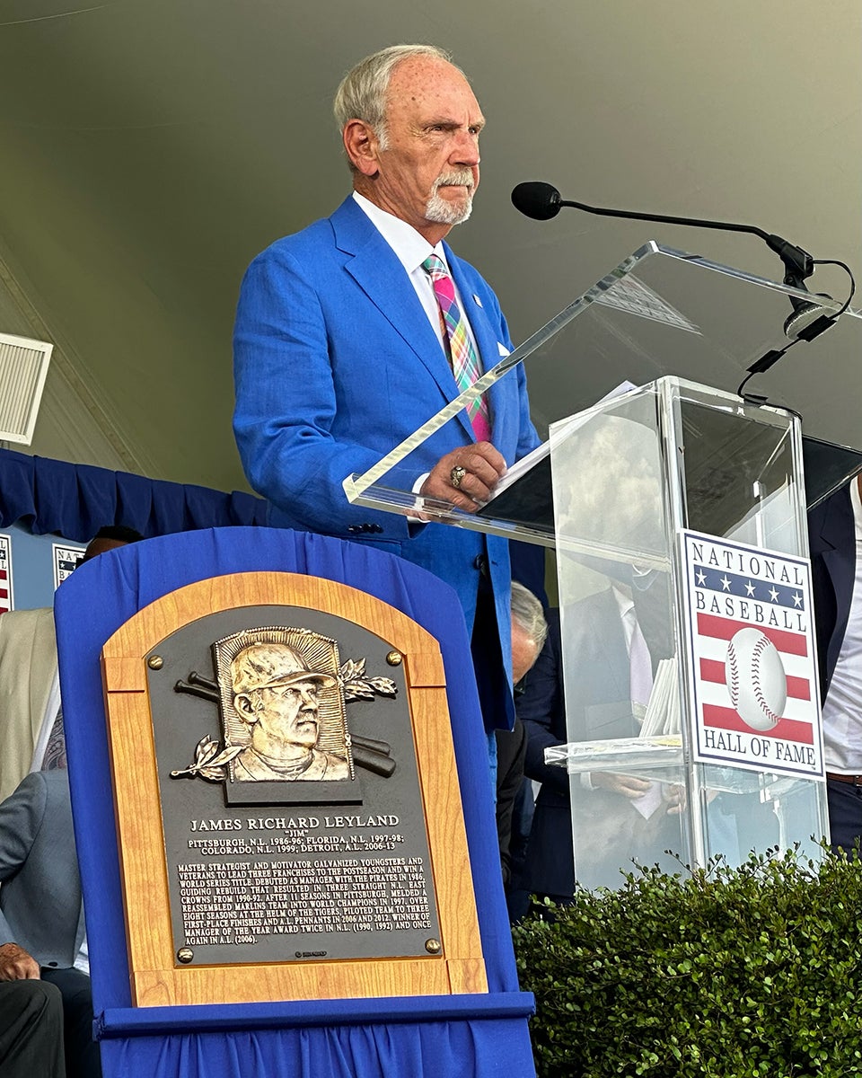 Jim Leyland speaks at Induction Ceremony