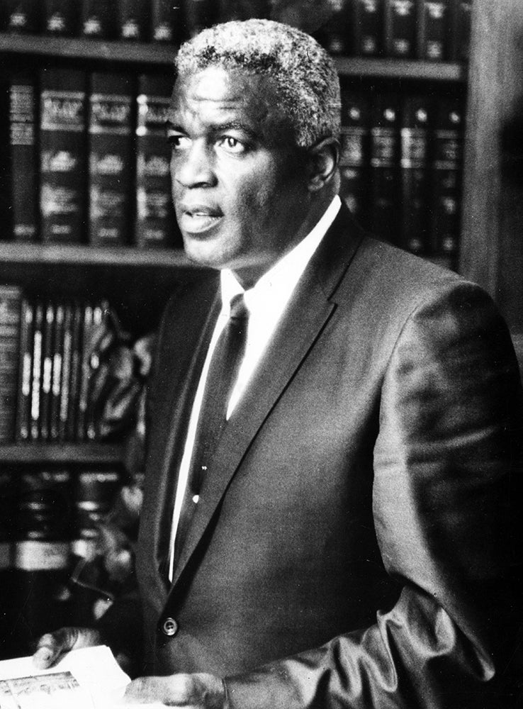 Jackie Robinson in suit and tie