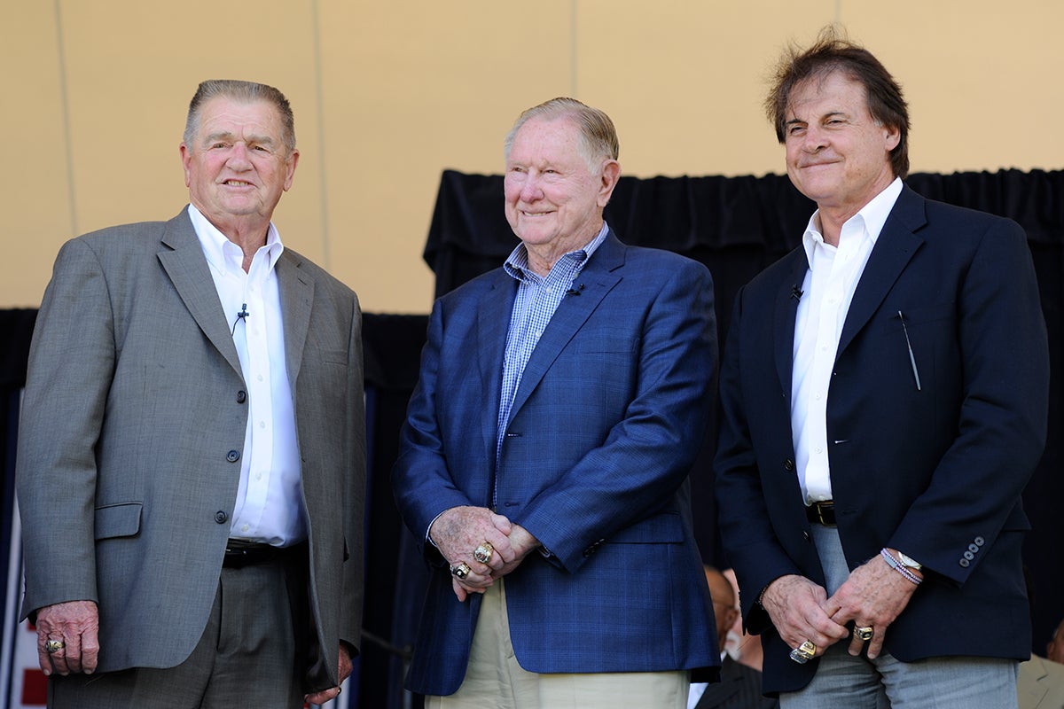 Whitey Herzog, Red Schoendienst and Tony La Russa