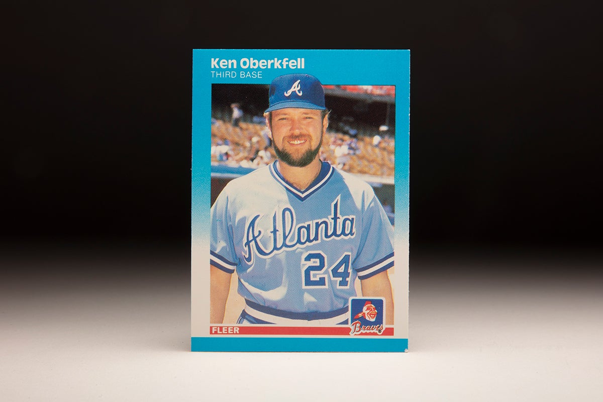 Front of 1987 Fleer Ken Oberkfell card