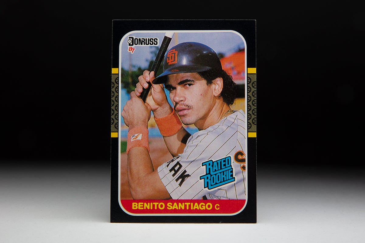 Front of 1987 Donruss Benito Santiago card