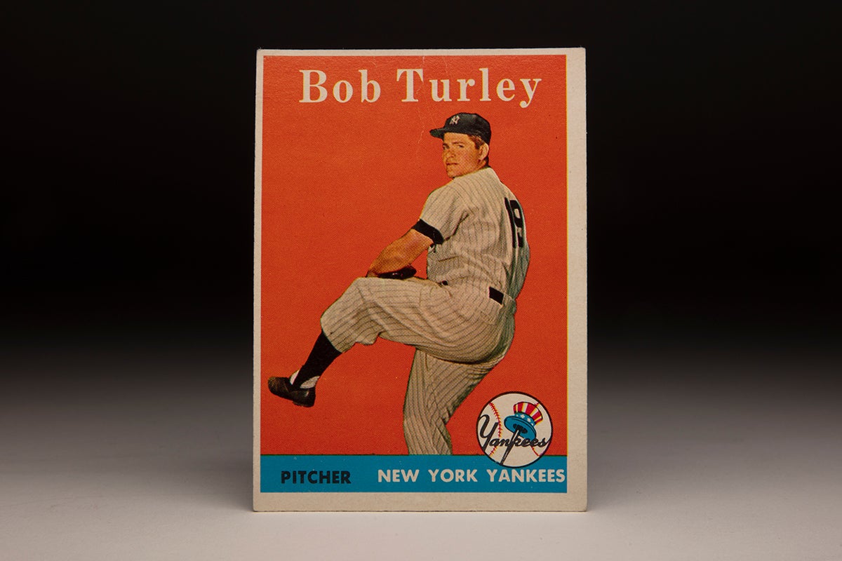 Front of 1958 Topps Bob Turley baseball card