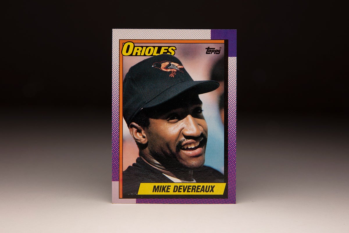 Front of 1990 Topps Mike Devereaux card