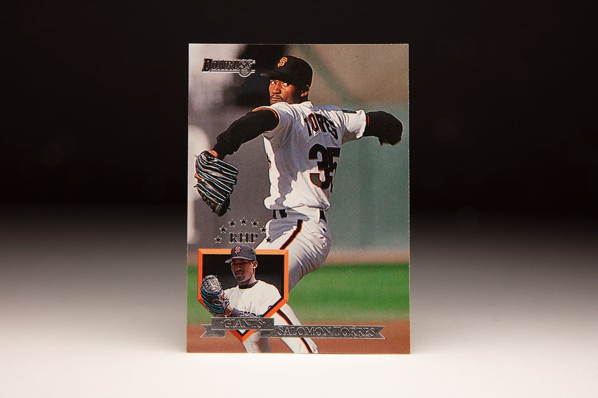 Front of 1995 Donruss Salomón Torres card