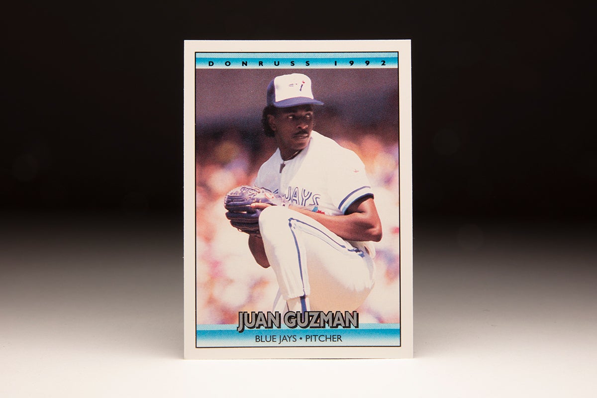 Front of 1992 Donruss Juan Guzmán card